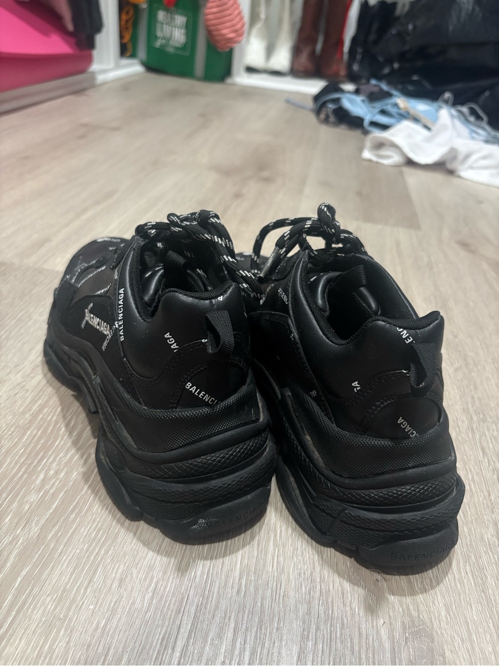 Balenciaga Black Chunky Logo Sneakers